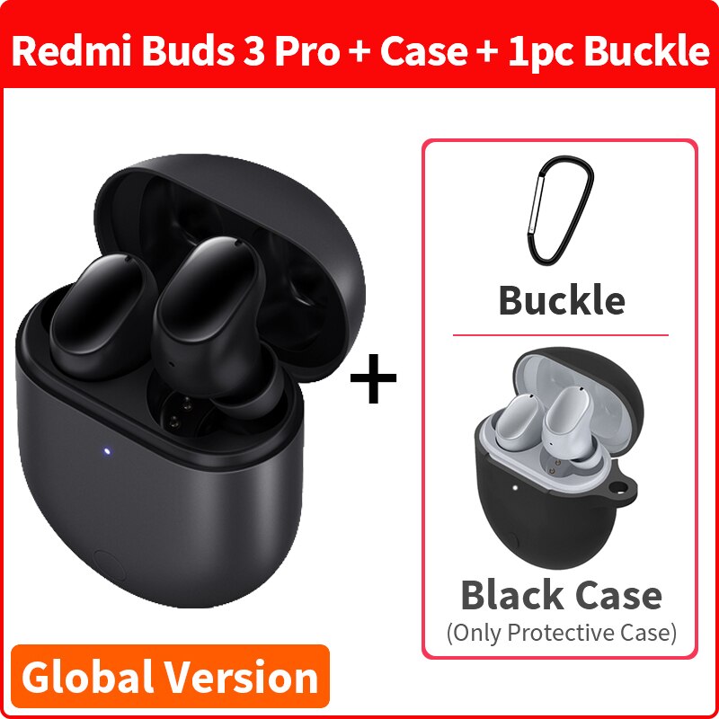 Xiaomi Redmi Airdots 3 Pro Earphone TWS True Wireless Earbuds ANC Bluetooth 5.2 Headset Wireless Charging Redmi Airdots 3Pro: GVBlack N Black Case