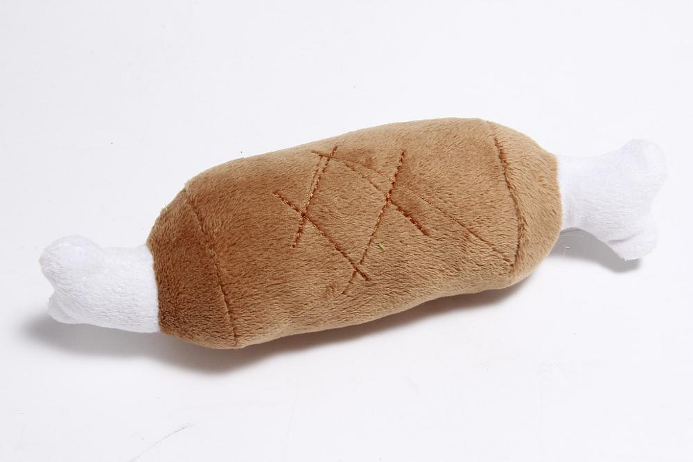 1pc Sounding Welpen Hund Kauen Spielzeug Obst Gemüse Huhn Trommel Knochen Squeak Spielzeug für Katze Haustiere Plüsch Rot Pfeffer aubergine Rettich: Chicken legs