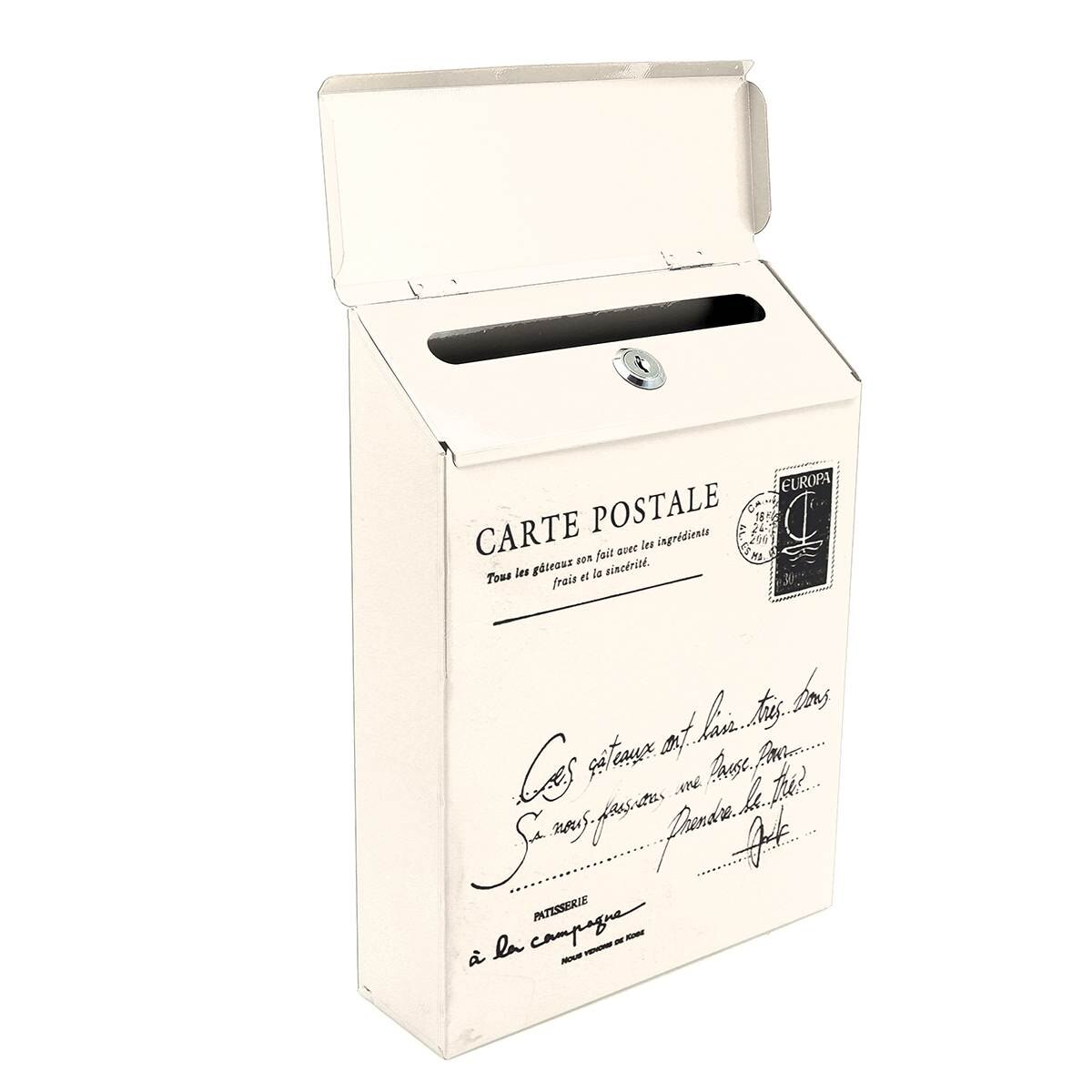 Wasserdichte Outdoor Metall Post Box Brief Mailbox Wand Montiert Abschließbar 2 Tasten Mail Box: WHITE