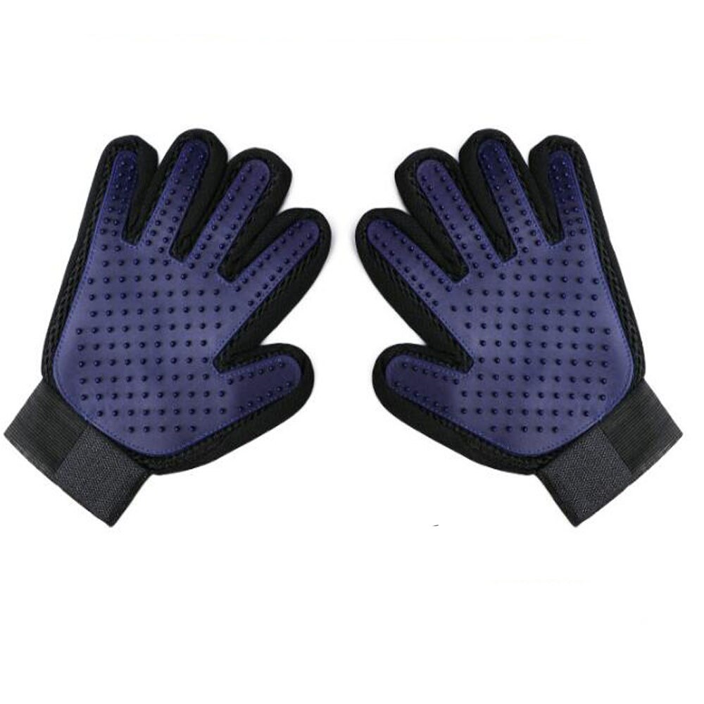 Pet Dog Cat Grooming Brush Glove Pet Hair Deshedding Comb Brush Kitten Puppy Massage Washing Brush Glove for Animal Cat Dog: 1pcs Left / Blue
