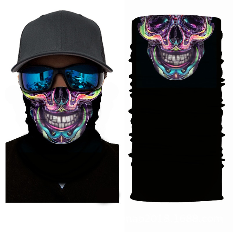 3D Skeleton Skull Seamless Balaclava Magic Scarf Face Mask Fishing Cycling Ski Outdoor Headband Tube Scarf Men Neck Scarves