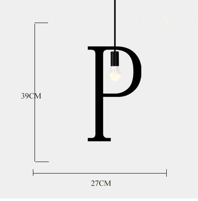 Plafonnier suspendu en fer avec alphabet anglais, éclairage d'intérieur, luminaire décoratif de plafond, idéal pour une réception, un restaurant, un salon, un café, un bar, un bar ou un bureau: kaki foncé