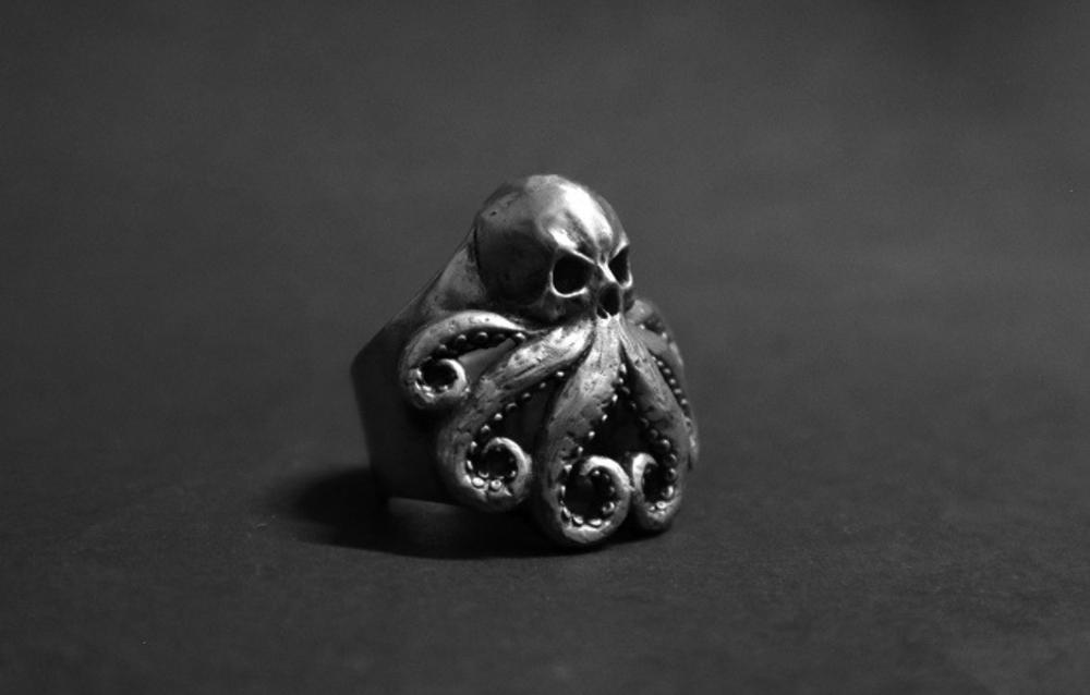 Onlysda Christmas Charm Halloween Octopus Skull Punk Stainless Steel Seaman Rings Men Anel Puck Jewelry for Sailor