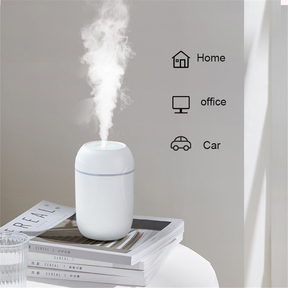 Nebulizador USB ultrasónico Mini humidificador de aire 260ML Aroma difusor de aceite esencial para el fabricante de niebla del hogar del coche con lámpara de noche LED