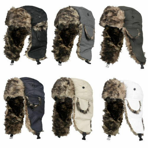 Brand Unisex Trapper Bomber Warm Russian Trooper EAR FLAPS Winter Ski Hat Men Women Cap Bomber Hats