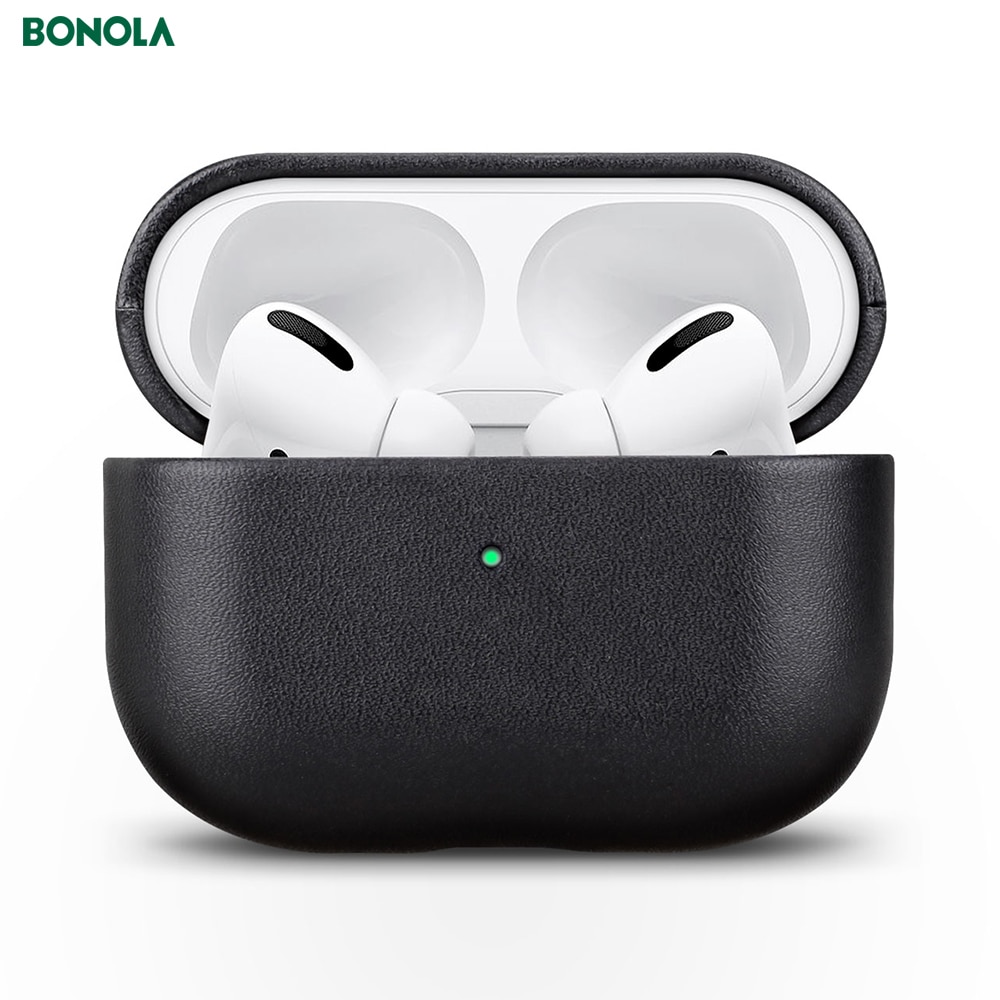 Bonola Native Italian Leather Case for AirPods Pro Seamless Fit Full Protection Cases for Apple AirPods 3/2 Tactile Feel Cover