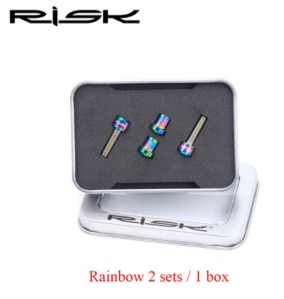 Risk ti titanium skruer bolte til cykel cykel carbon frempind bolt med skive  m5 x 18mm racercykel gaffel låsemøtrik: Regnbue