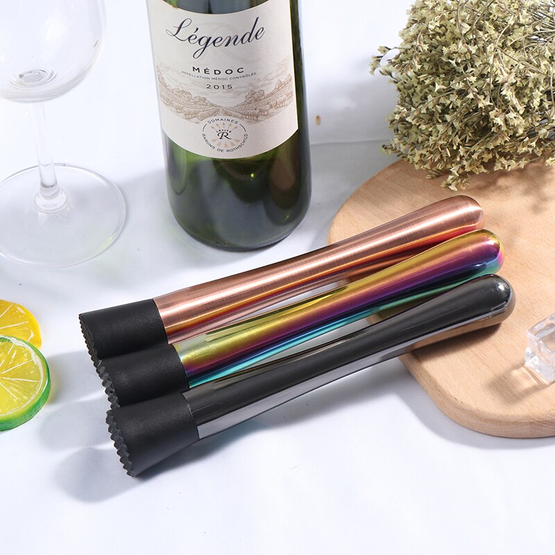 Metal Masher Stir Bar Bartenders Tool Cocktail Muddler,Swizzle Sticks,Broken Popsicle Sticks Lemon Fruit Muddler