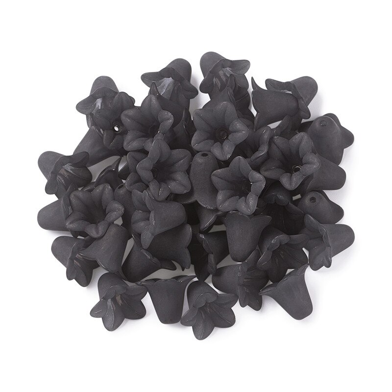 50pcs Transparent Acrylic Flower Beads Spacer Bead Cap Frosted for Jewelry Making DIY Bracelet Necklace Supplies 16x12mm: PrussianBlue