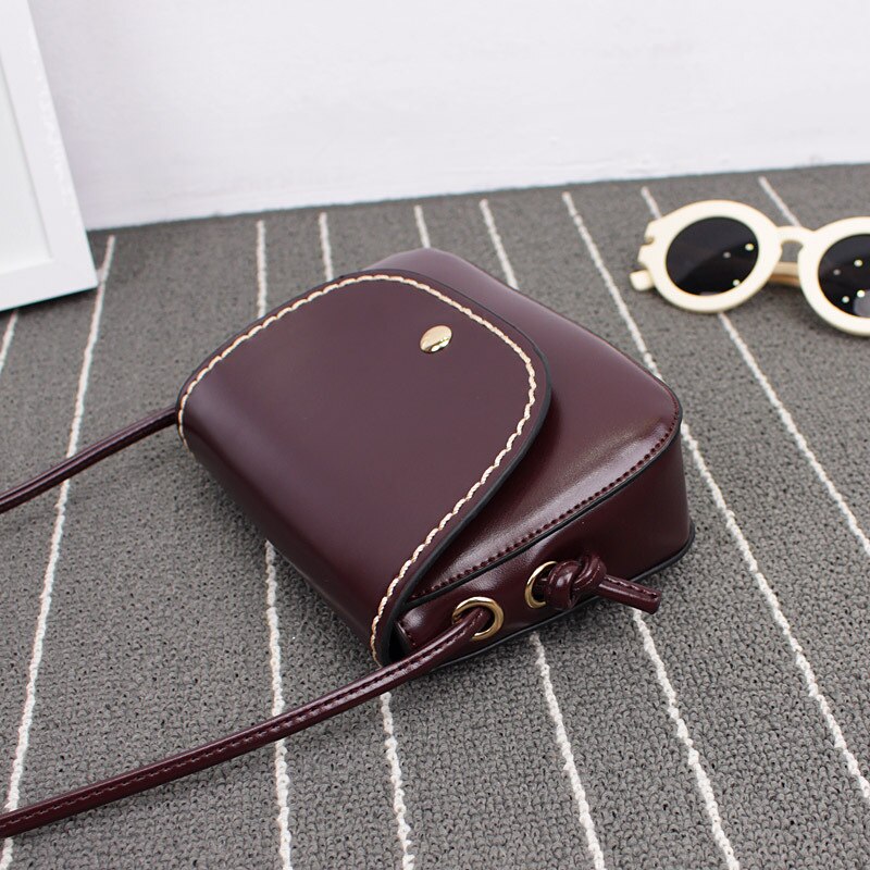 Vrouwen meisjes pu leren strips reistassen voor telefoon en sleutel dames handmatige meting portemonnee tas messenger satchel tas: Bruin