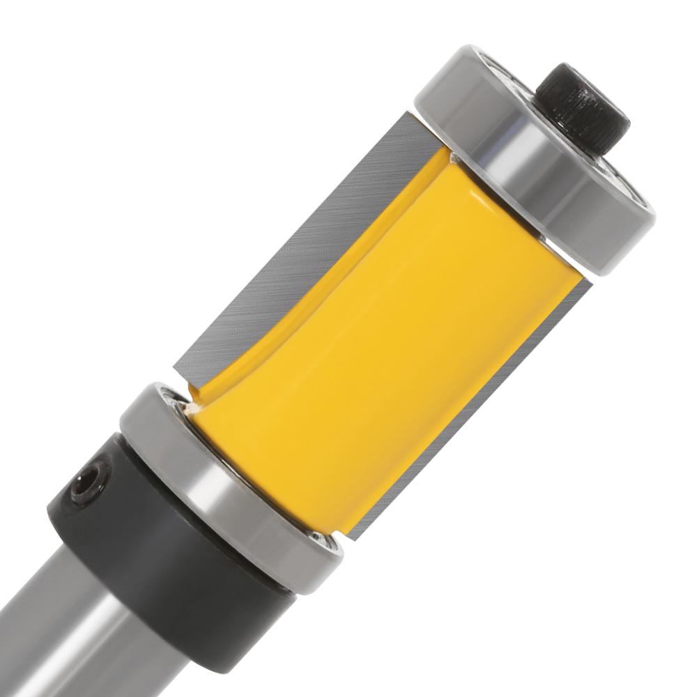 Fresa de mango de 1/2 &quot;, 12,7 MM, 12MM, tallado de madera, enrutador de corte al ras, broca de rodamiento superior e inferior, 1-1/2&quot; H, corte para carpintería, 1 ud.