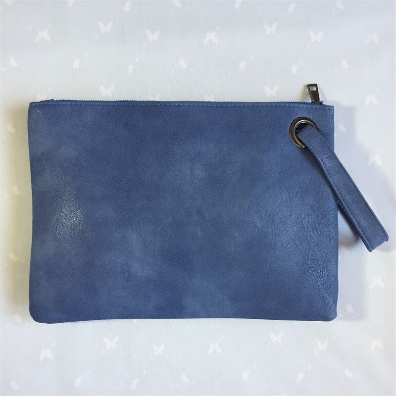 Torebki Damskie – sac à main en cuir solide pour femmes, pochette de soirée à fermeture éclair: LightBlue
