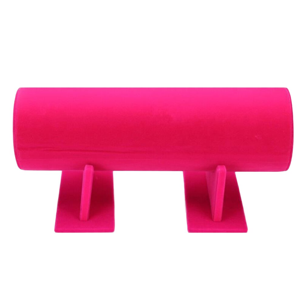 BLUELANS Jewelry Display Stand - Velvet Headband Holder - 30cm Cylinder Organizer - Black, Grey, Rose Red: Rose Red
