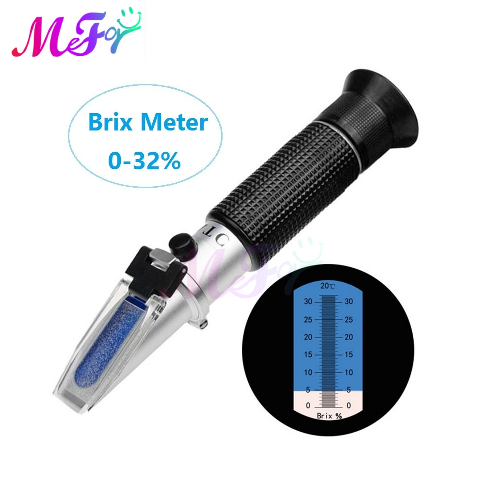 0-32% Handheld Refractometer Test Fruit Brix Meter Sweetness Detector Brix Refractometer Measuring Tool Concentration Meter