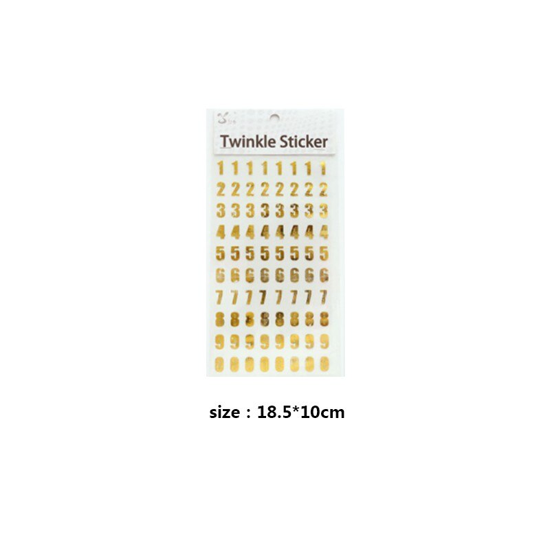 1sheet/pack Numbers sticker DIY Bronzing silver font English alphabet stickers education DIY scrapbook