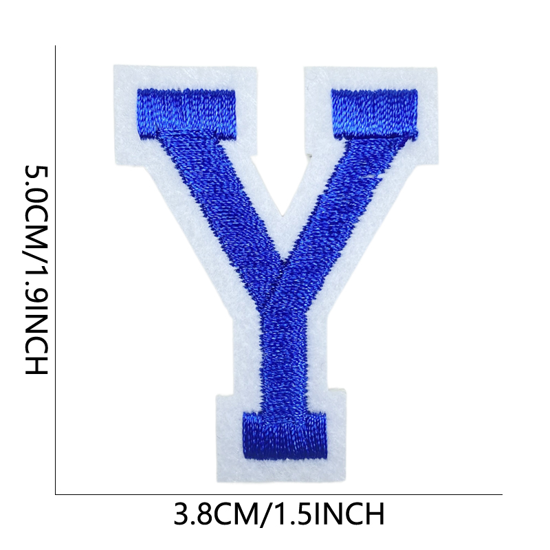 Parches para planchar con letras bordadas azules Para Ropa Mochila Parches Para Naszywki Letras alfabeto coser Bordadas Adhesivas Ropa