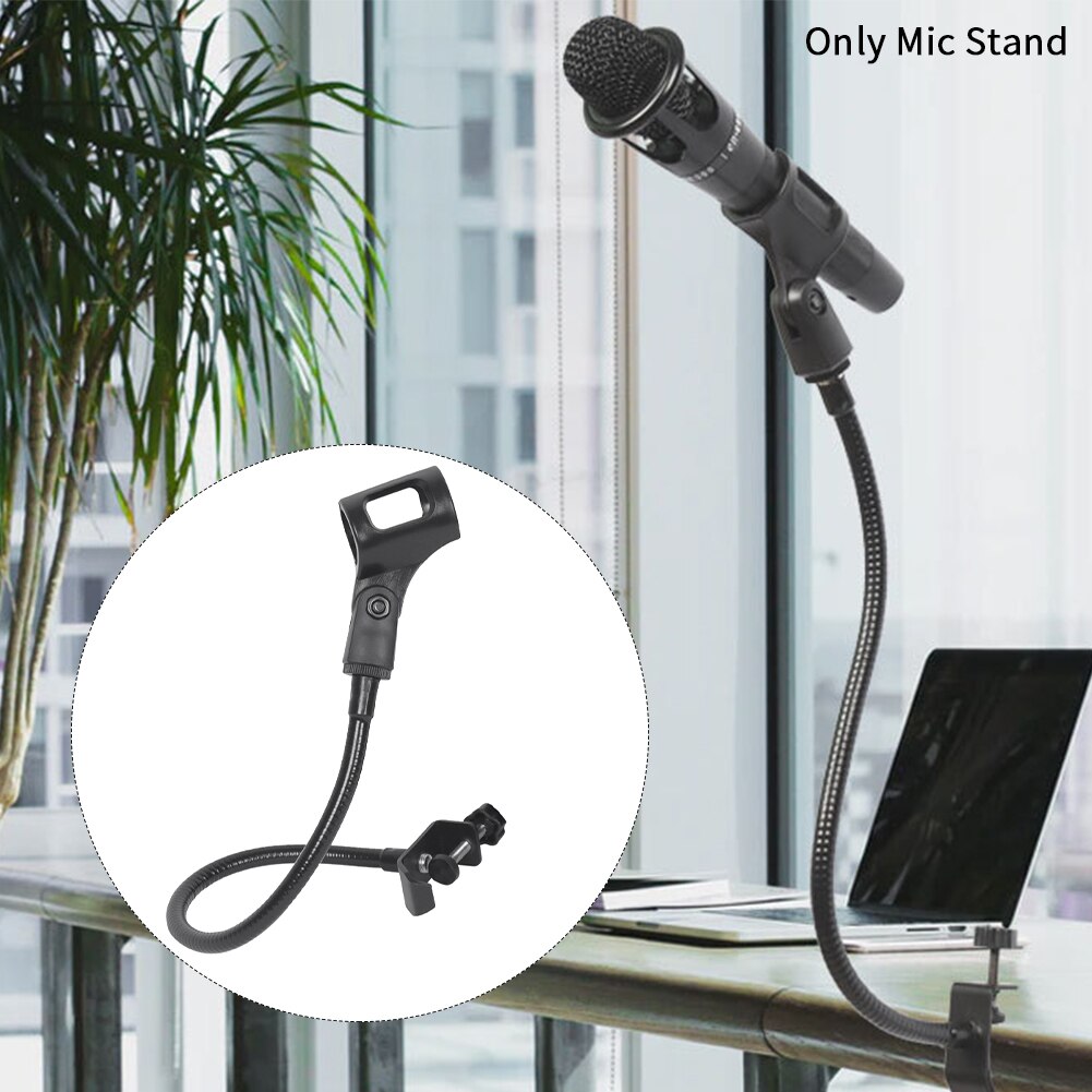 Microphone Arm Stand 360 Degree Rotate Heavy Duty Adjustable Gooseneck Universal Flexible Broadcast With Clip Table Mounting