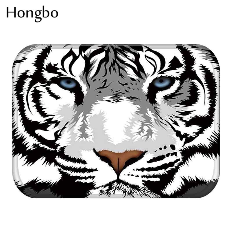 Hongbo-tapis de sol en tigre, motif chien, hibou et chat, antidérapant, pour porte, paillasson extérieur, cuisine, salon