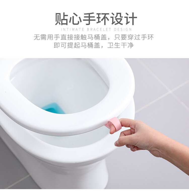 1Pc Wc Deksel Lift Kom Stoellift Handvat Raak Wc Badkamer Accessoires (Roze/Blauw)