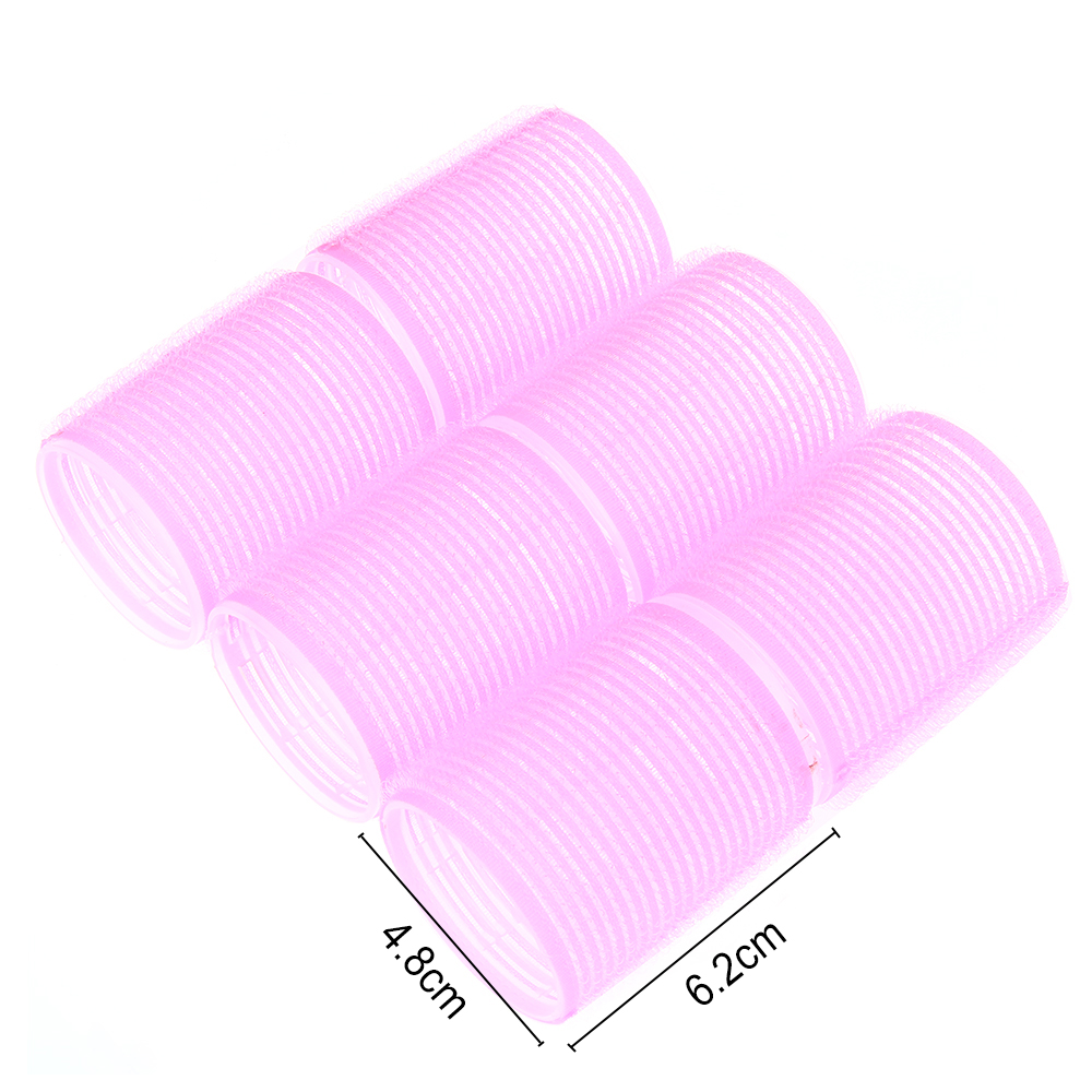 Flequillo de de 6 uds., rulos de peluquería con autoagarre de tamaño completo, rulos de pelo para salón , herramientas de estilismo de cabello de Color aleatorio: 4.8cm by 6.2cm