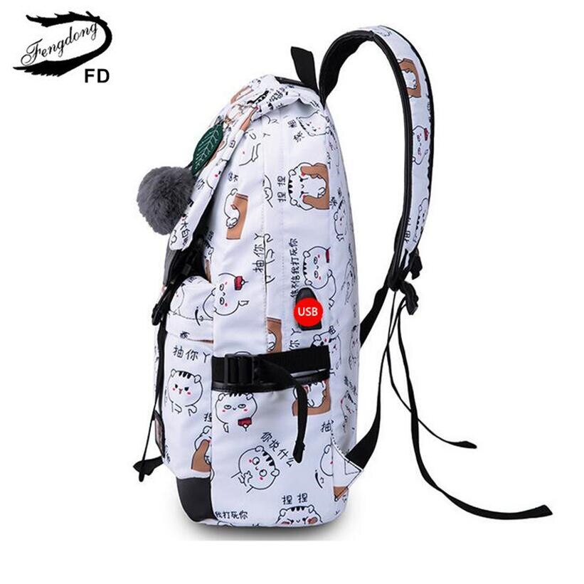 Fengdong skolväskor för tonårsflickor laptop ryggsäck skolväska bagpack kvinnlig bärbar datorväska barn ryggsäckar ryggsäck bokväska