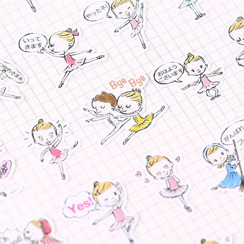 30 PCS Cartoon ballet student Papier Verzegelen Stickers Ambachten En Scrapbooking boek Decoratieve sticker DIY Briefpapier