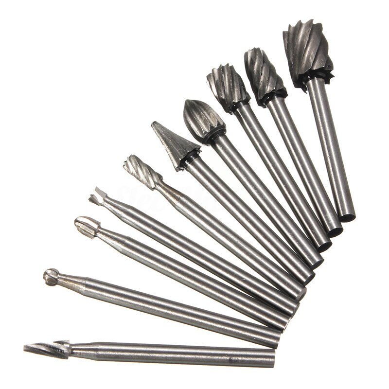 Kit de broca de escofina de talla grande para manualidades, herramienta de mango de 1/8 pulgadas, Lima duradera, HHS, broca, escofina de talla, 10 Uds.