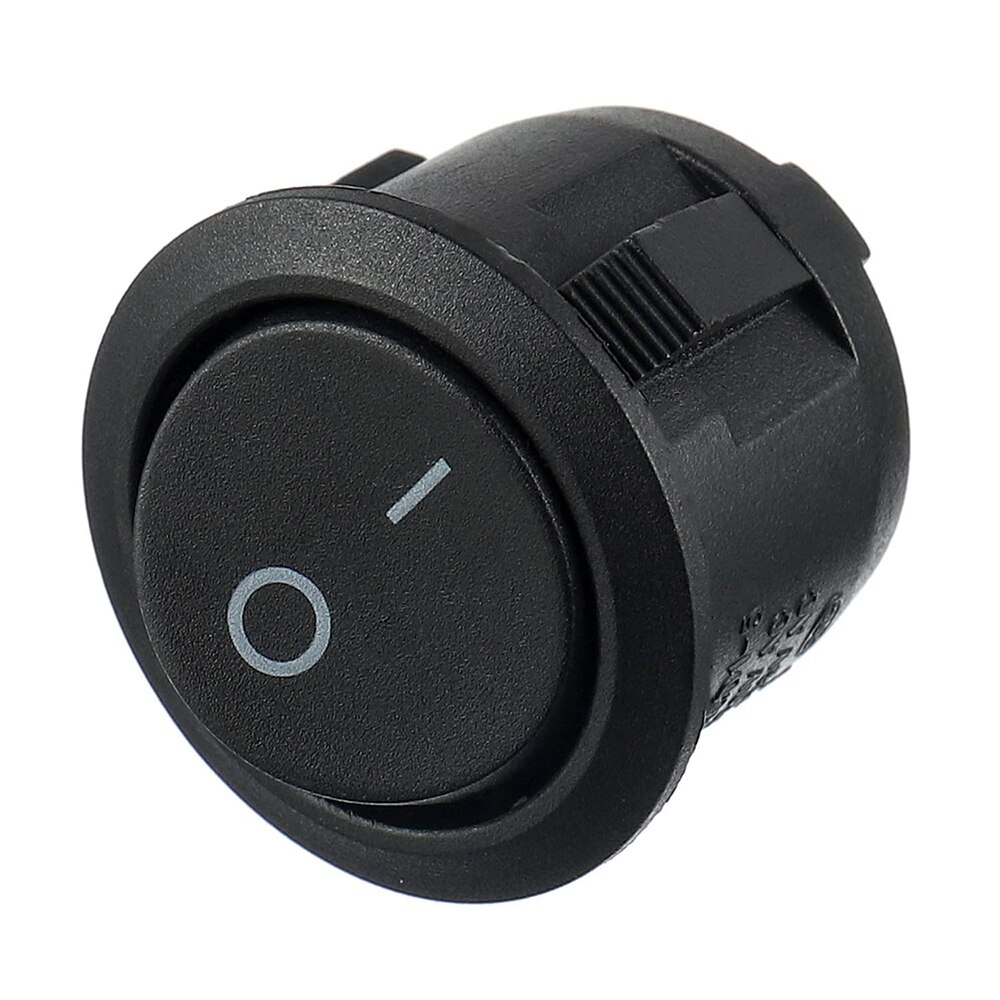 KCD1 Black Round Rocker Switch 10Pcs On Off 2 Pin AC 6A(250V) 10A(125V) SPST Press Toggle Button for Auto Boat Marine Car Light