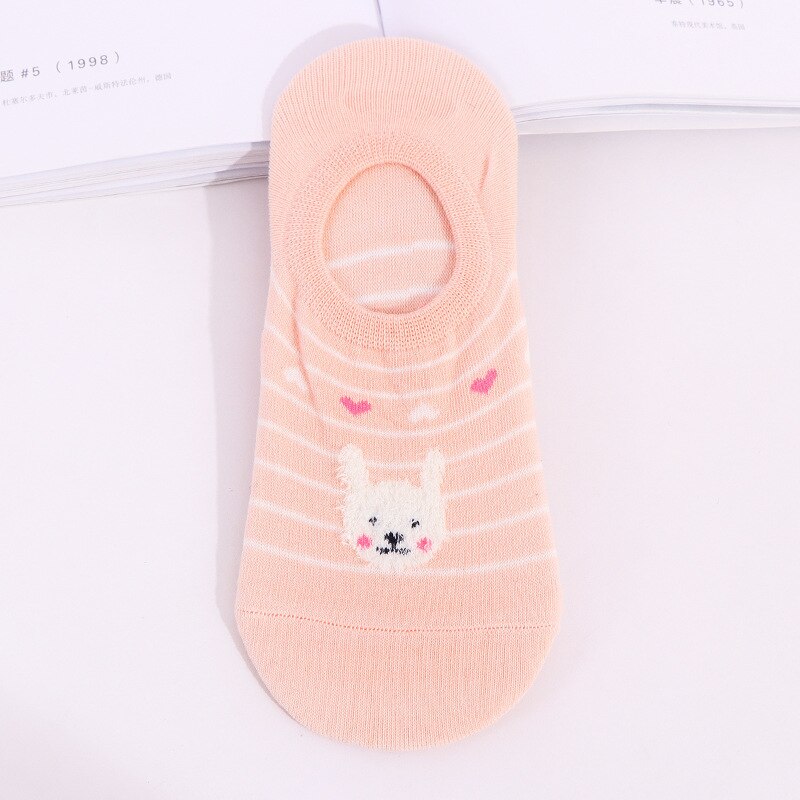 Meias de barco femininas, meias curtas de algodão de animais invisíveis e coloridas, confortáveis, para o verão, 1 par xg36 2 peças
