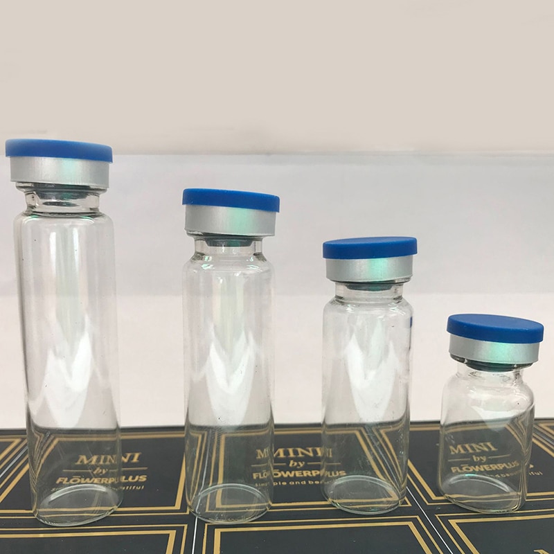 10Pcs Clear Injectie Glazen Flacon/Stopper Met Dopjes Kleine Geneeskunde Flessen Experimentele Test Vloeistof Containers
