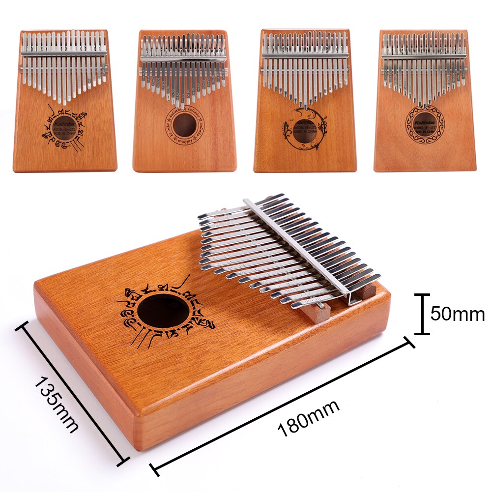 17 Toetsen Kalimba Duim Vinger Piano Afrikaanse Mbira Mahonie Hout Kalimba Voor Beginner Muziekinstrumenten Kerstcadeau