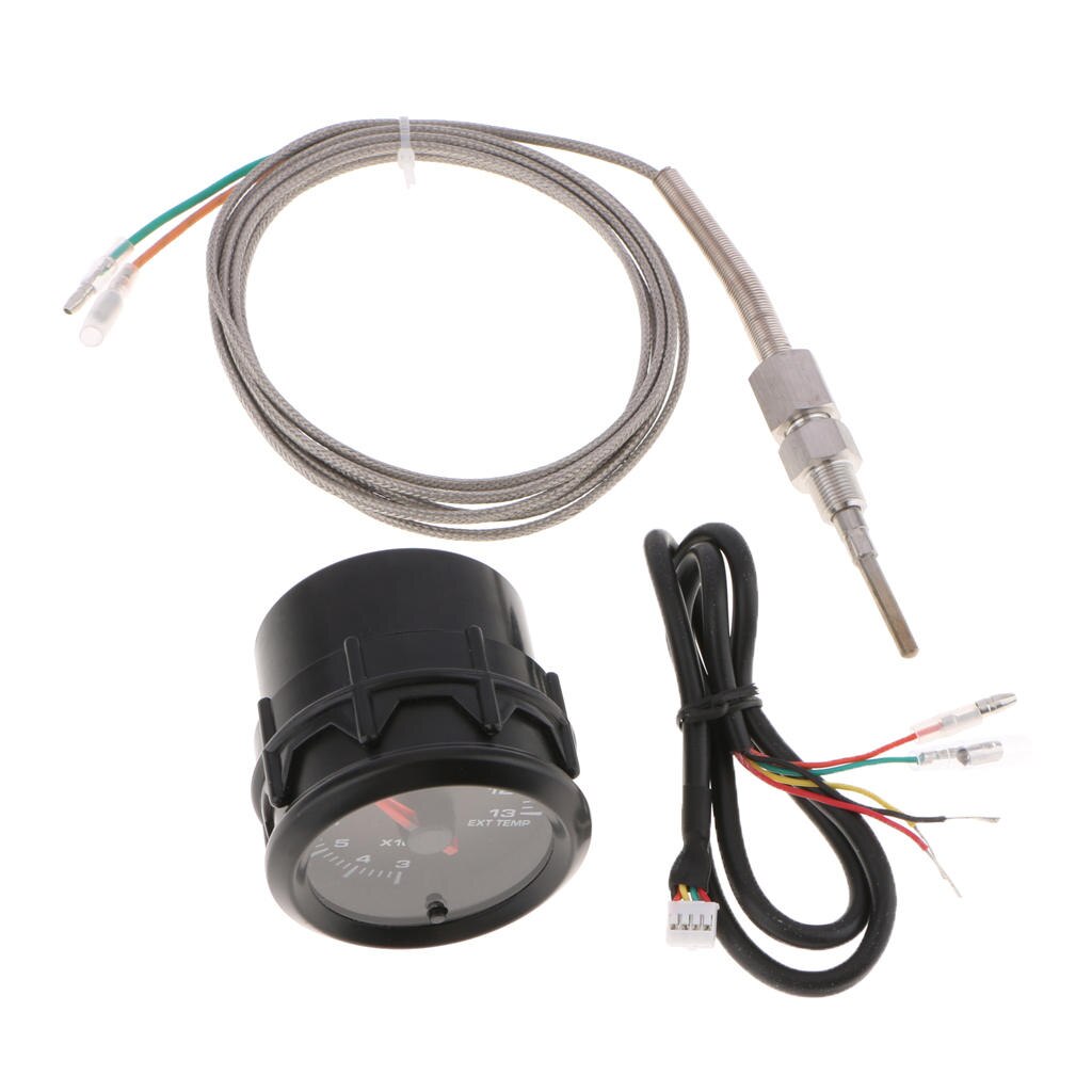 Gasoline Car Truck Digital LED EGT Exhaust Gas Temperature Gauge With Cable
