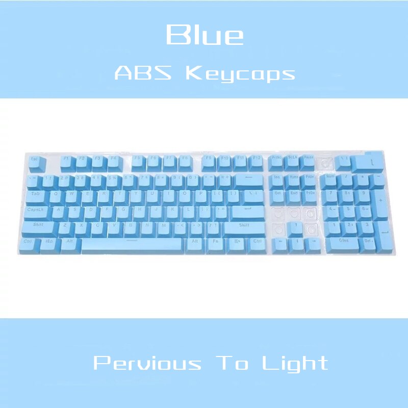 108 Keys 61/87/104/ISO/ANSI Layout OEM Injection ABS Double Shot Keycaps Keyboarde Colorful Transparent Universal Keyboard: Blue