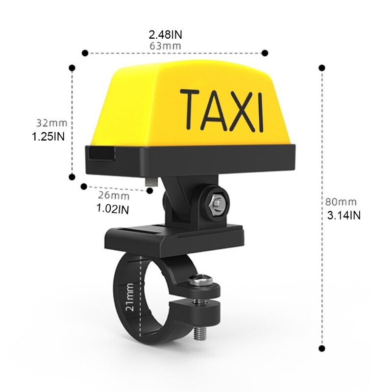 Motorfiets Decoratie Gemodificeerde Licht Verstelbare Handvat Helm Licht Usb Oplaadbare Waarschuwing Taxi Doos Sign Led Lamp