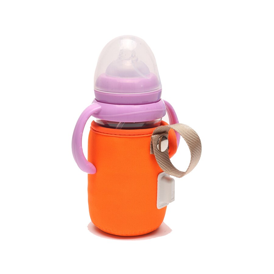 Usb babyflaskevarmer bærbar rejse mælkevarmer spædbarn fodringsflaske vandvarmer dækning isolering termostat madvarmer: Orange
