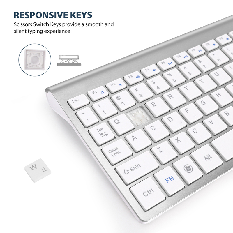 SeenDa-teclado y ratón inalámbricos Combo, 2,4G, ultrafino, para ordenador Windows, Bluetooth, para Ipad