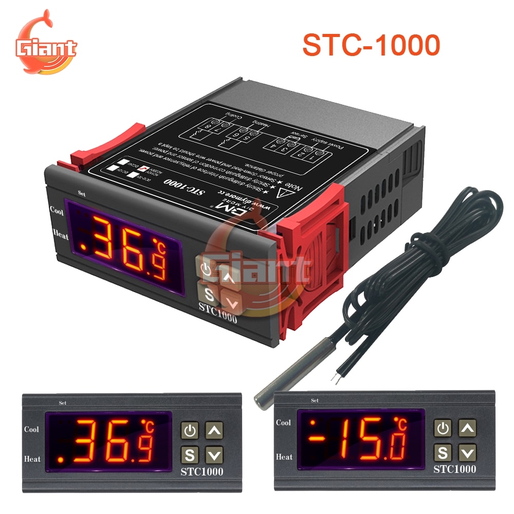 STC-1000 Digitale Regolatore di Temperatura del Termostato Termoregolatore Relè di Riscaldamento di Controllo di Raffreddamento per Incubatrice 12V 24V 110V 220V