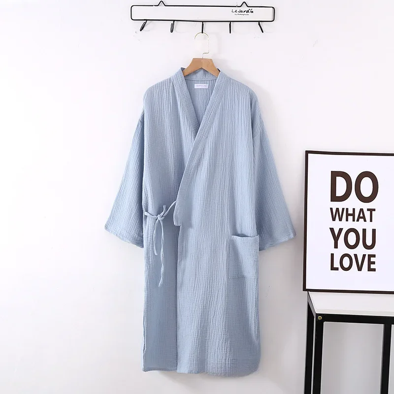 Løs plus size kvinders hjemmetøj natkjole til efteråret morgenkåber til kvinder flerfarvede lange ærmer kimono bomuldsbadekåber