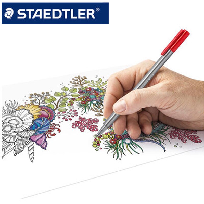 Staedtler 334 c42 farvede kunst tuschpenne maleri pen brevpapir skole kontorartikler 0.3mm fine linie tuschpenne 42 farver