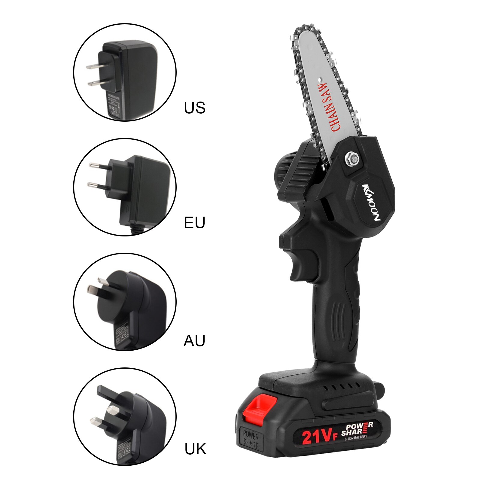 KKmoon Portable Electric Pruning Saw Mini Brush Motor Wood Spliting Chainsaw One-handed Woodworking Tool for Garden Orchard