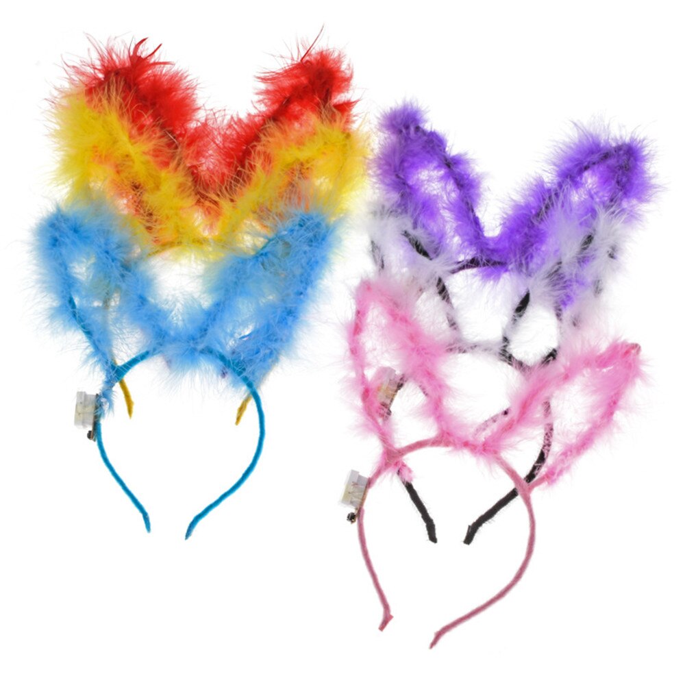 Lichtgevende led-haarband met oplichtende konijnenoren voor dames, voor bruiloften, verjaardagen, halloween-feesten en andere gelegenheden.