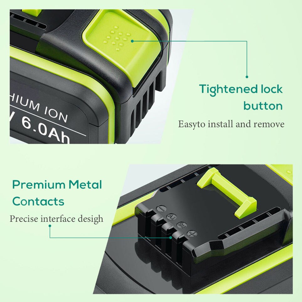 Batterie De Remplacement 20V 5.0Ah Pour Outils Worx - Compatible WA3551, WX390, WX176, WG629E Et Nombreux Autres Modèles