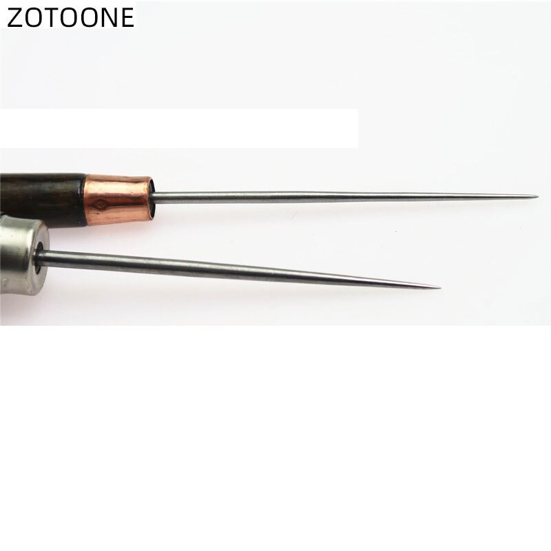 ZOTOONE 1Pc pointu couture manche en bois Awl cône droit simple gourde Awl perceuse positionnement bricolage à la main couture tailleur outils D