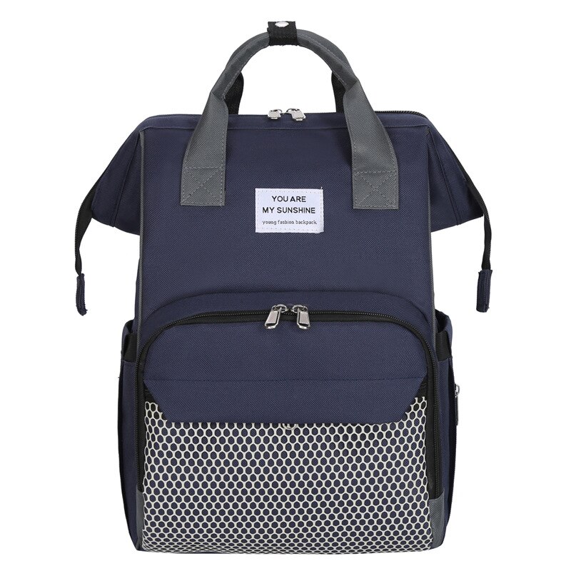 Mode Mummie Moederschap Luiertas Wandelwagen Haken Grote Capaciteit Luier Tas Rugzak Verpleging Tas Baby Care: Dark Blue