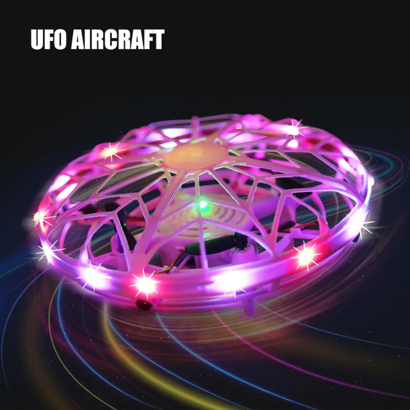 Upgraded Version UFO Aircraft Hand Sensing Infrared Sensor Indoor Flying Toys LED UFO Mini Drone Toy Remote Control USB Charging