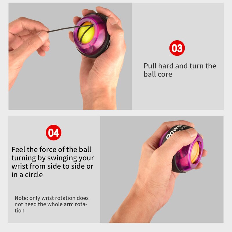 LED Wrist Ball Trainer Gyroscope Machine Fitness Strengthener Gyro Power Ball Arm Exerciser Powerball Exercise Machine Powerball