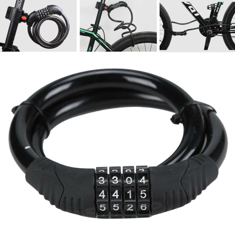 Fietsslot Cijferige Code Combinatie Fiets Lock Fiets Security Lock Mtb Anti-Diefstal Slot Stalen Kabel Keten Fiets Accessoires