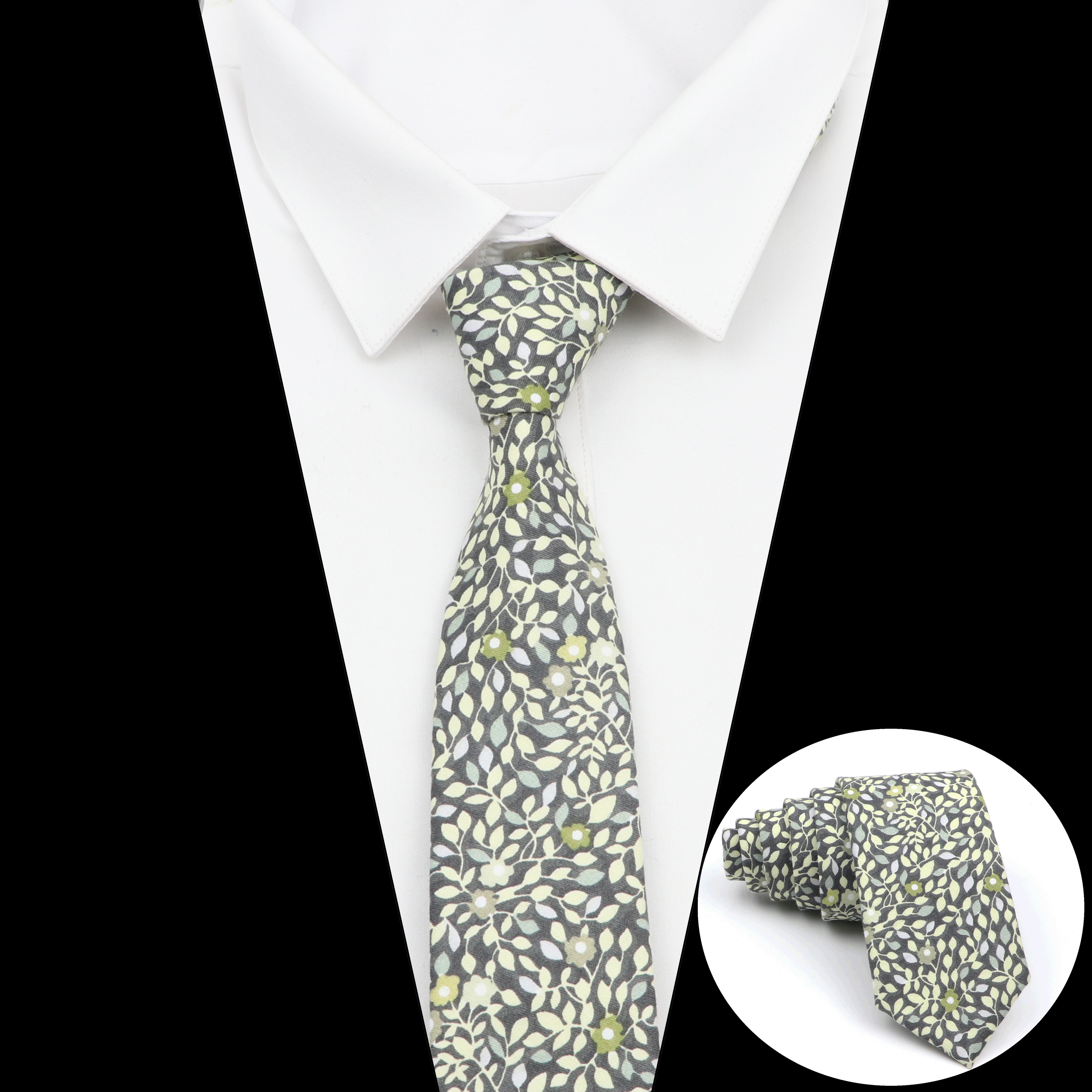 Cotton Floral Tie For Men Women Skinny Print Necktie For Wedding Casual Man's Neckties Classic Suits Flower Cravat
