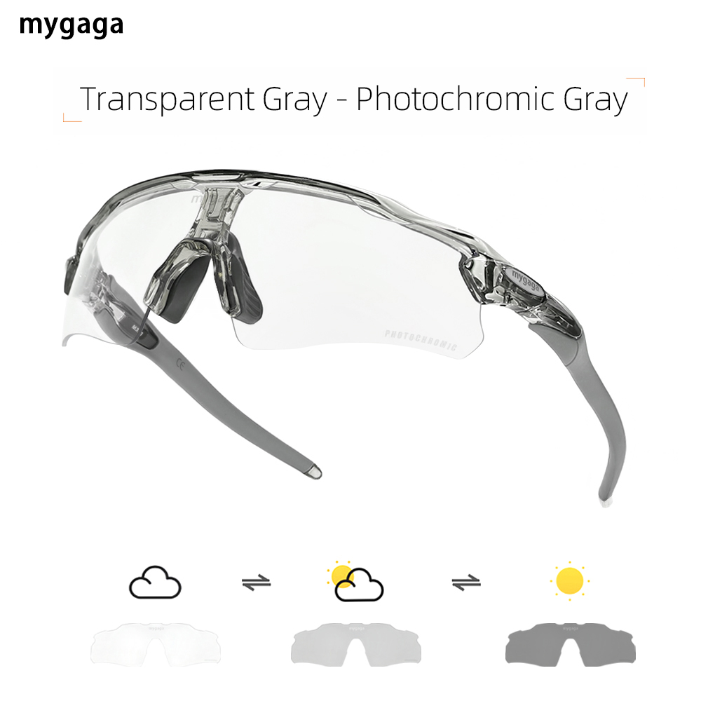 Mygaga cykling briller polariserede solbriller fotokromiske cykel mountainbike løb bjergbestigning mænd kvinder sport: Rød