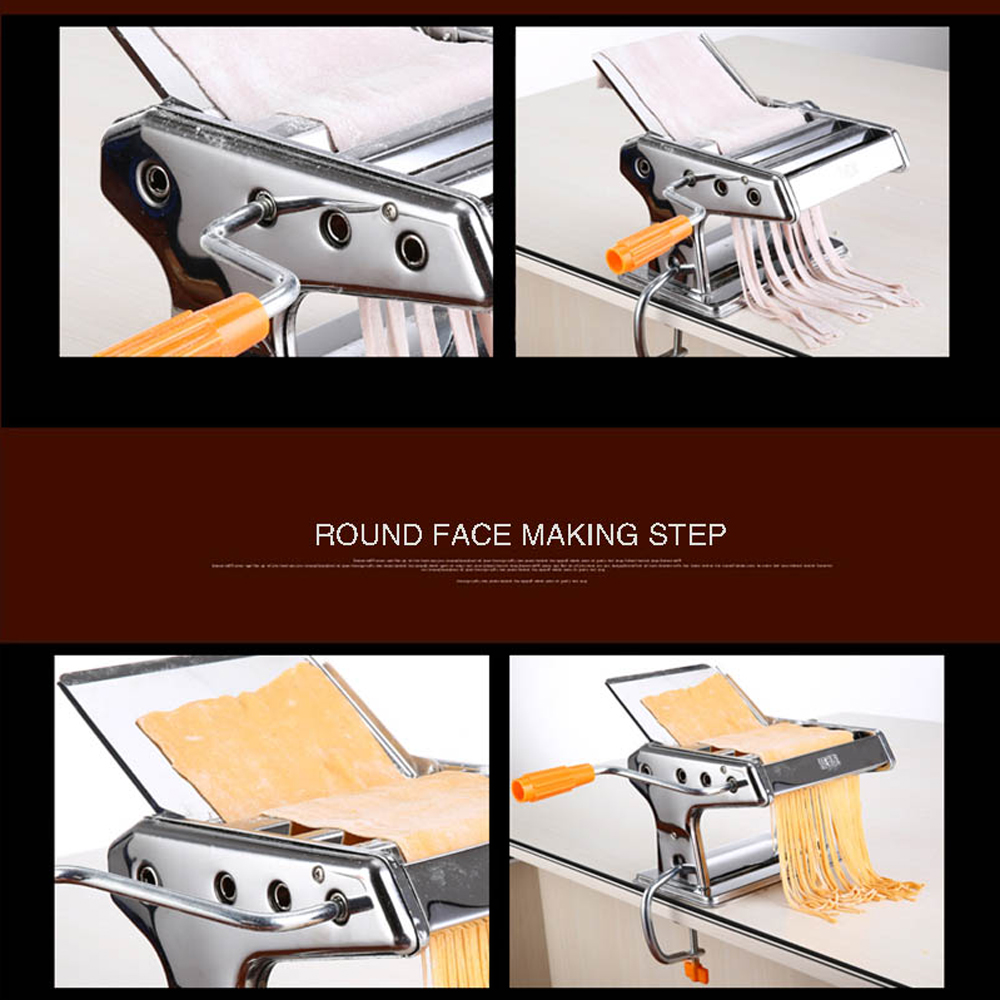 Kitchen Multi-function Non-slip Two-blade Stainless Steel Pasta Maker Machine Manual Noodle Makers Pasta Noodles Machines